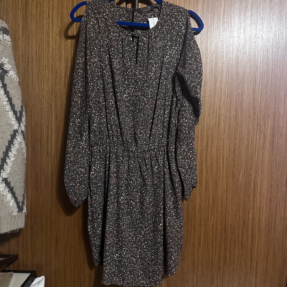 Renee C. Brown Speckled Long Sleeve Dress with versatile sleeves